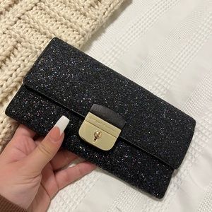 Kate Spade Black Glitter Wallet